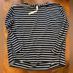 Lululemon Athletica Black and Cream Striped Top